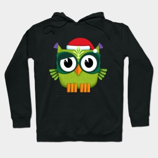 Owl Santa Claus green Hoodie